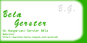 bela gerster business card